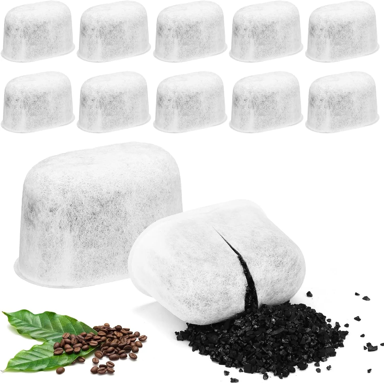 12 or 24 pack Cuisinart compatible charcoal water filter replacements for coffee machines with micromesh design