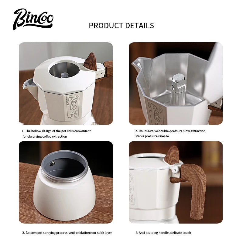 Double-valve Italian Moka Pot Aluminum Coffee