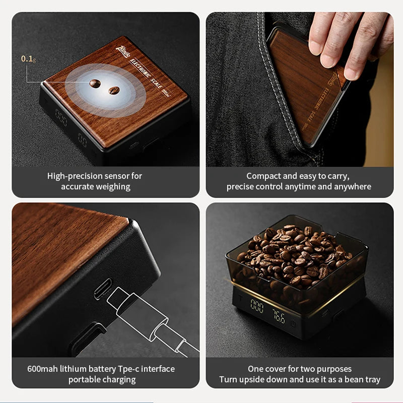 Electronic Coffee Scale, Italian Coffee Bean Weighing Smart Mini Professional Scale