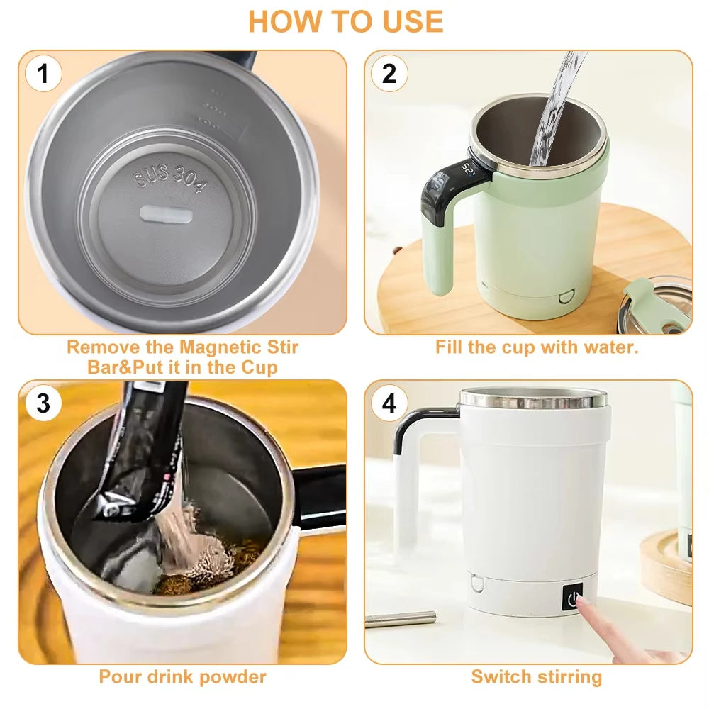 Automatic Mixing Coffee Cup Intelligent Temperature Rechargeable Mug