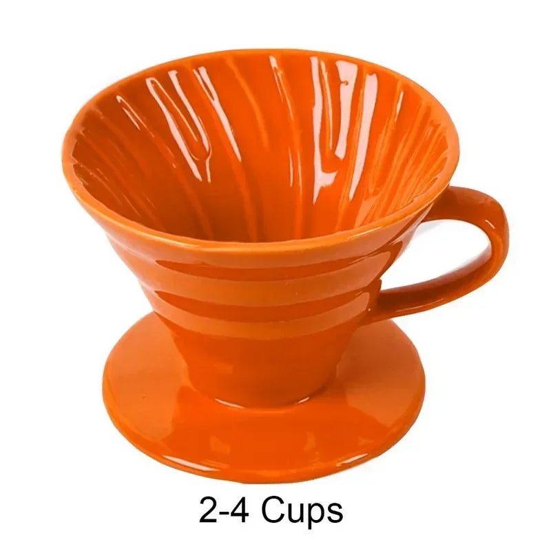 Ceramic Coffee Dripper – Engine-Style Pour Over (Reusable, 1–4 Cups)