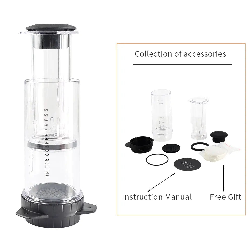 CAFEMASY Portable AeroPress Coffee Maker 250ml - Espresso & French Press Style