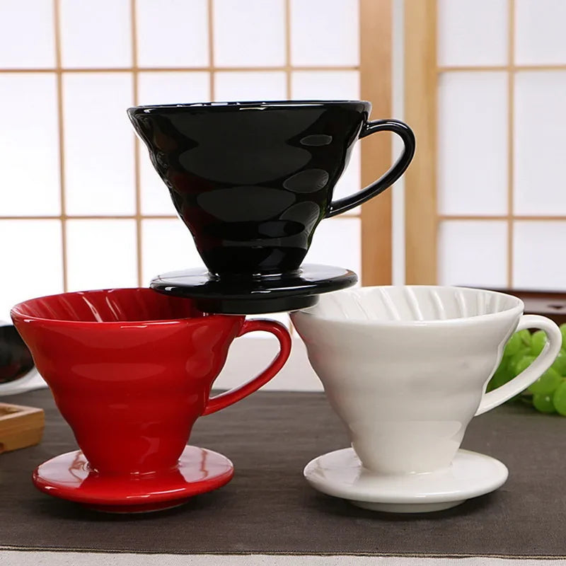 Ceramic Coffee Dripper – Engine-Style Pour Over (Reusable, 1–4 Cups)