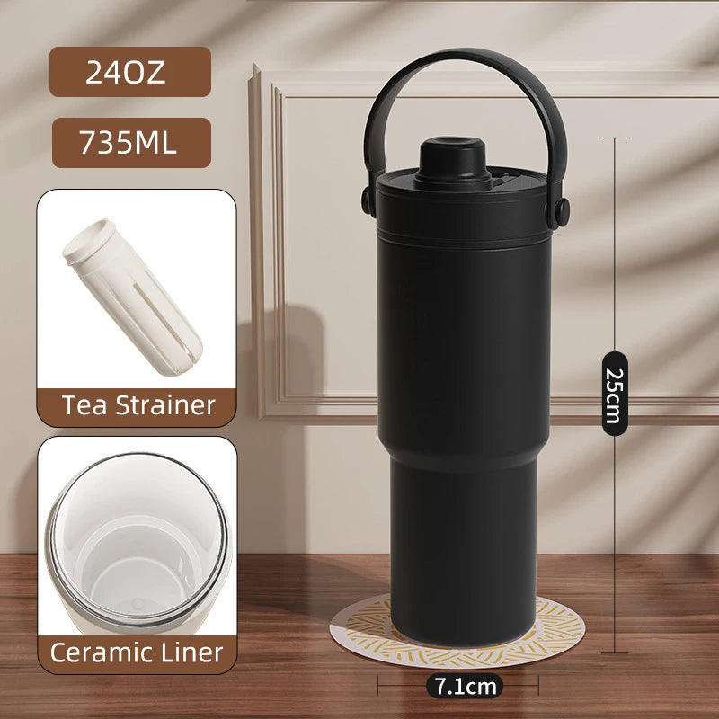24 oz Ceramic Lined Travel Mug