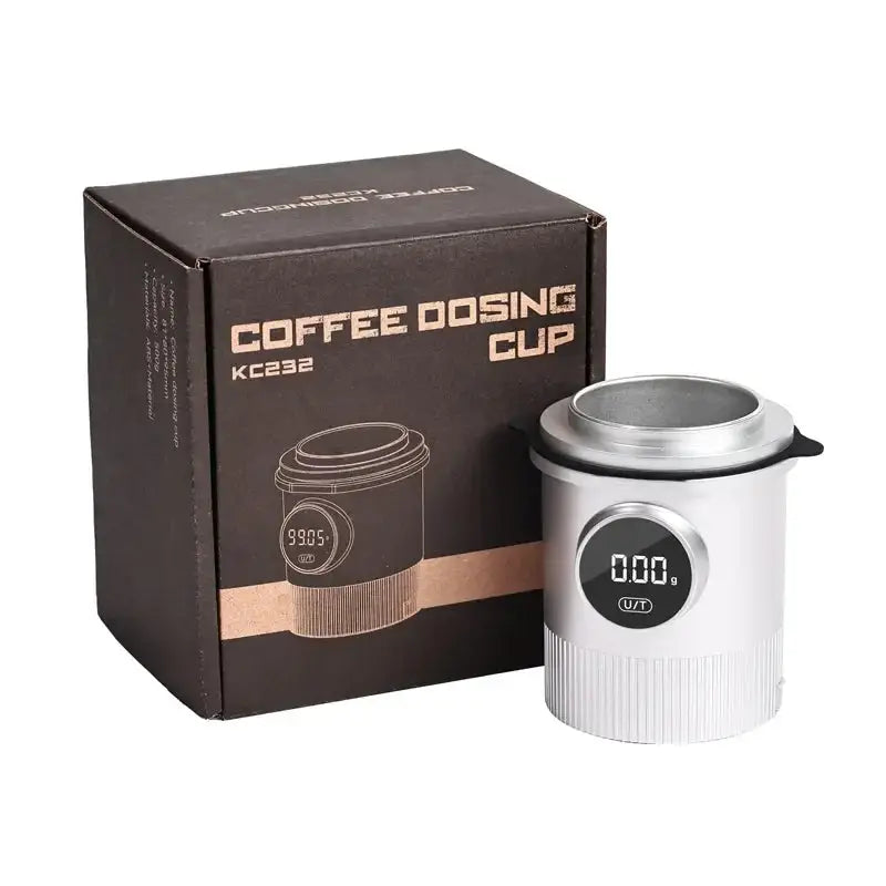 500g Digital Coffee Weighing Scale with LCD display, model KC232, featuring a precision dosing cup for accurate coffee brewing. Ideal for home baristas.