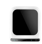 5V mini cup warmer USB coffee heater in black and white with touch controls. Ideal for keeping beverages warm at home or office.