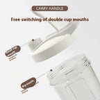400ML electric protein powder mixing cup with a dual-mouth lid design. Features a small cup mouth for drinking and a big mouth for easy cleaning and pouring.