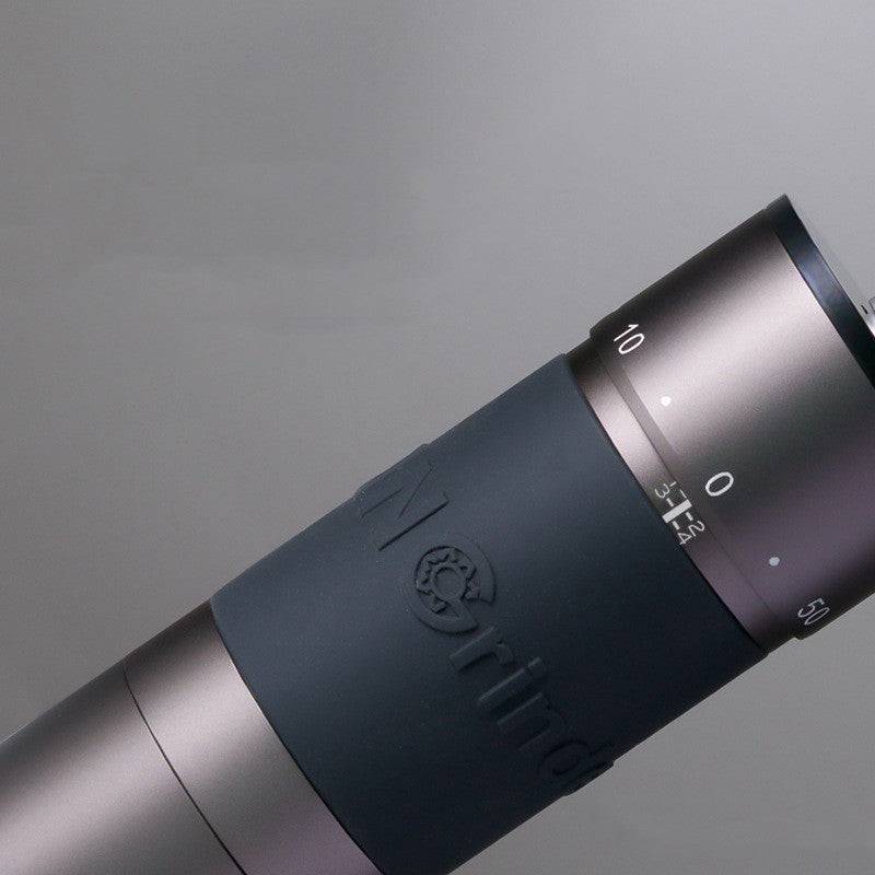 Portable hand crank coffee grinder with adjustable burrs, featuring internal adjustment (K2) and external adjustment (K4/K6) for precise grinding control.