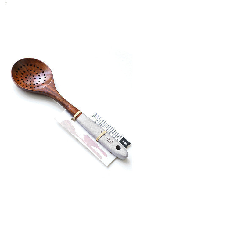 Teak Lacquer Kitchen Utensils | Japanese-Style Soup Spoon & Vegetable Shovel