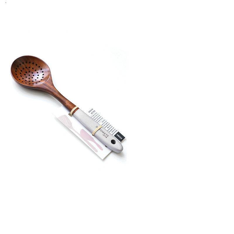 Japanese-style teak kitchen utensil with a lacquer finish, featuring a wide vegetable shovel design. Eco-friendly, durable, and safe for non-stick cookware.