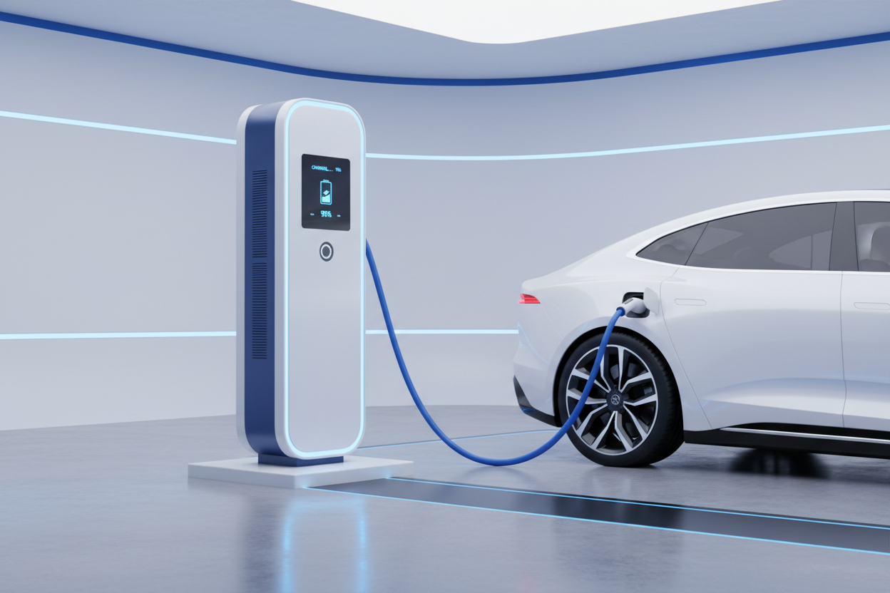 Emporia Level 2 EV charger with 48A output and smart home charging connector options