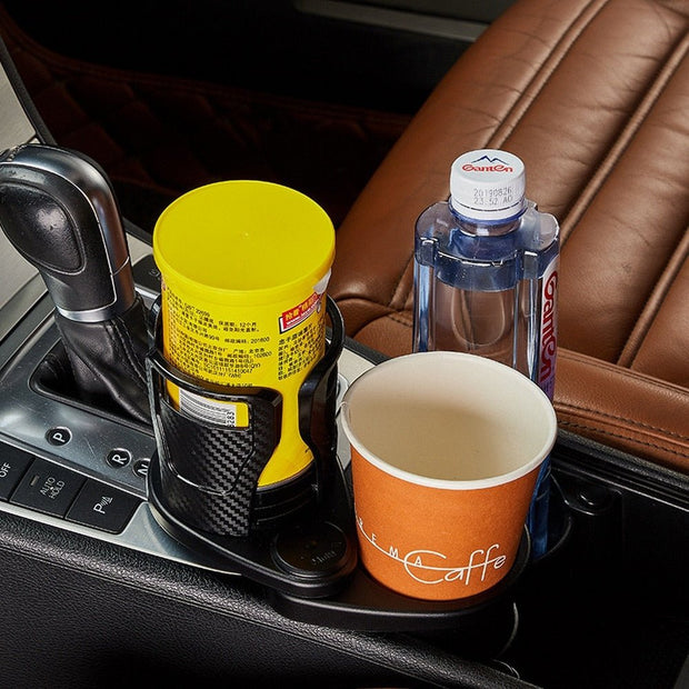 2 In 1 Vehicle-mounted Slip-proof Cup Holder 360 Degree Rotating Water Car Cup Holder Multifunctional Dual Auto Accessory