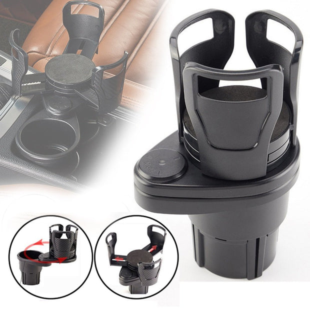 2 In 1 Vehicle-mounted Slip-proof Cup Holder 360 Degree Rotating Water Car Cup Holder Multifunctional Dual Auto Accessory -