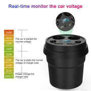 3.1A Cup Car Charger Multi-function Display Voltage 2 USB Car -DC Power Adapter Plug Cup Cigarette Lighter Splitter For GPS