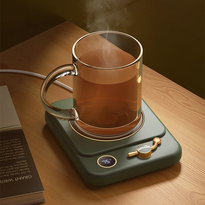 Coffee Mug Warmer Smart Automatic Heating Cup Pad Plate USB Car Coaster for  Milk Tea Retro Green
