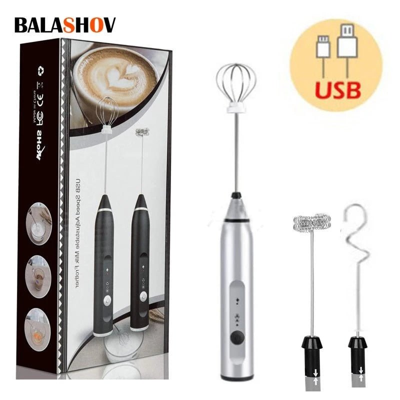 Deluxe Milk Frother Whisk Mixer - Perfect for Coffee, Cappuccino