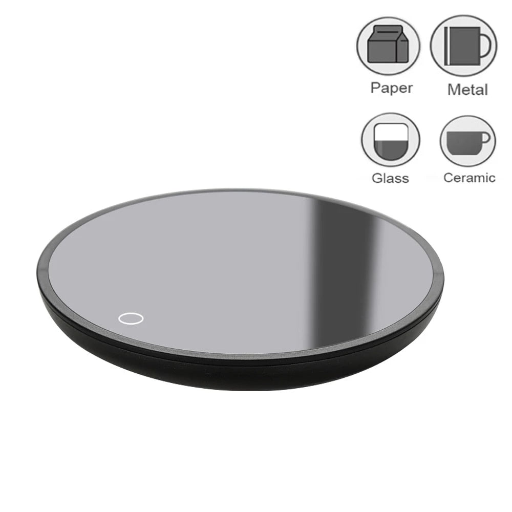 Coffee Mug Warmer Smart Cup Warmer for Office Desk,Multifunction Electric  Beverage Warmer Plate 2 in 1 Wireless Charger,USB Heating Coaster Drink