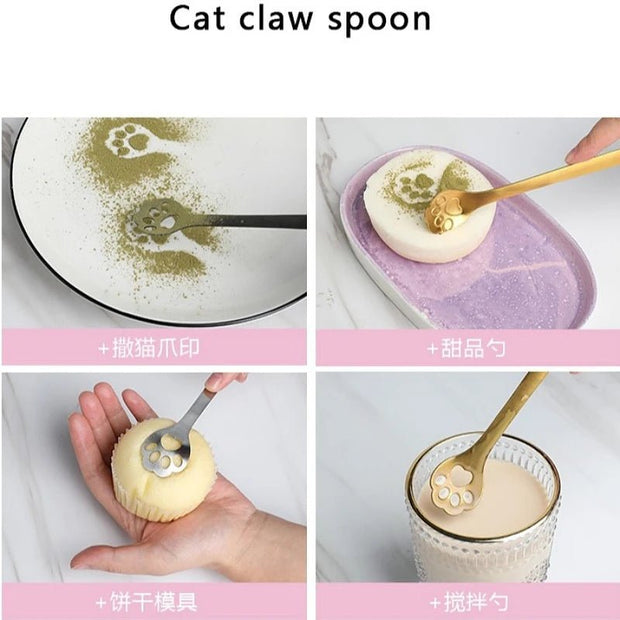 Creative Cute Cat Dog Claw 304 Stainless Steel Spoon - StepUp Coffee