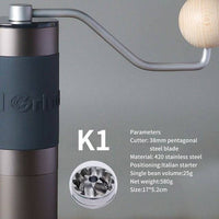 Manual coffee grinder portable mill 420stainless steel 38mm/48mm burr 0 - StepUp Coffee