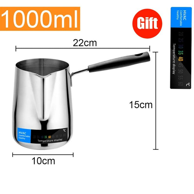 Manual Milk Frother Stainless Steel Cappuccino Coffee Creamer - StepUp Coffee