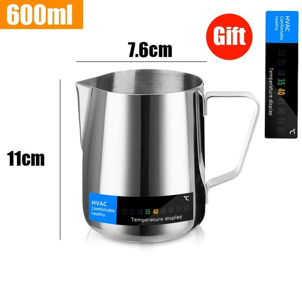 Manual Milk Frother Stainless Steel Cappuccino Coffee Creamer - StepUp Coffee